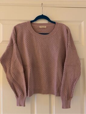Tradlands Dusty Mauve Textured Crew Sweater
